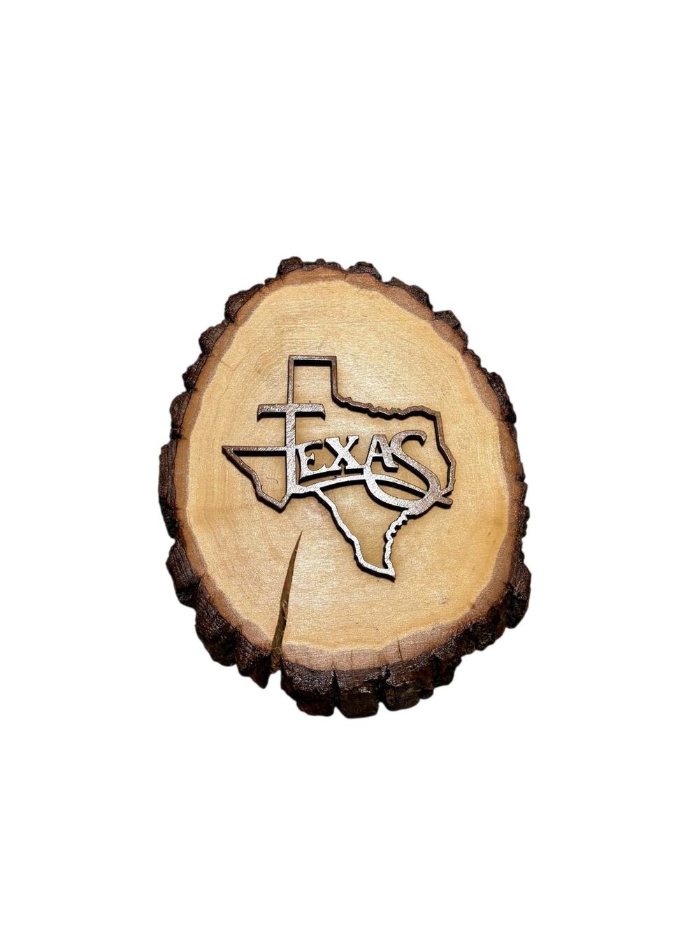 Handmade Rustic Wood Plaque Featuring a Texas Cutout 7"x10" New!